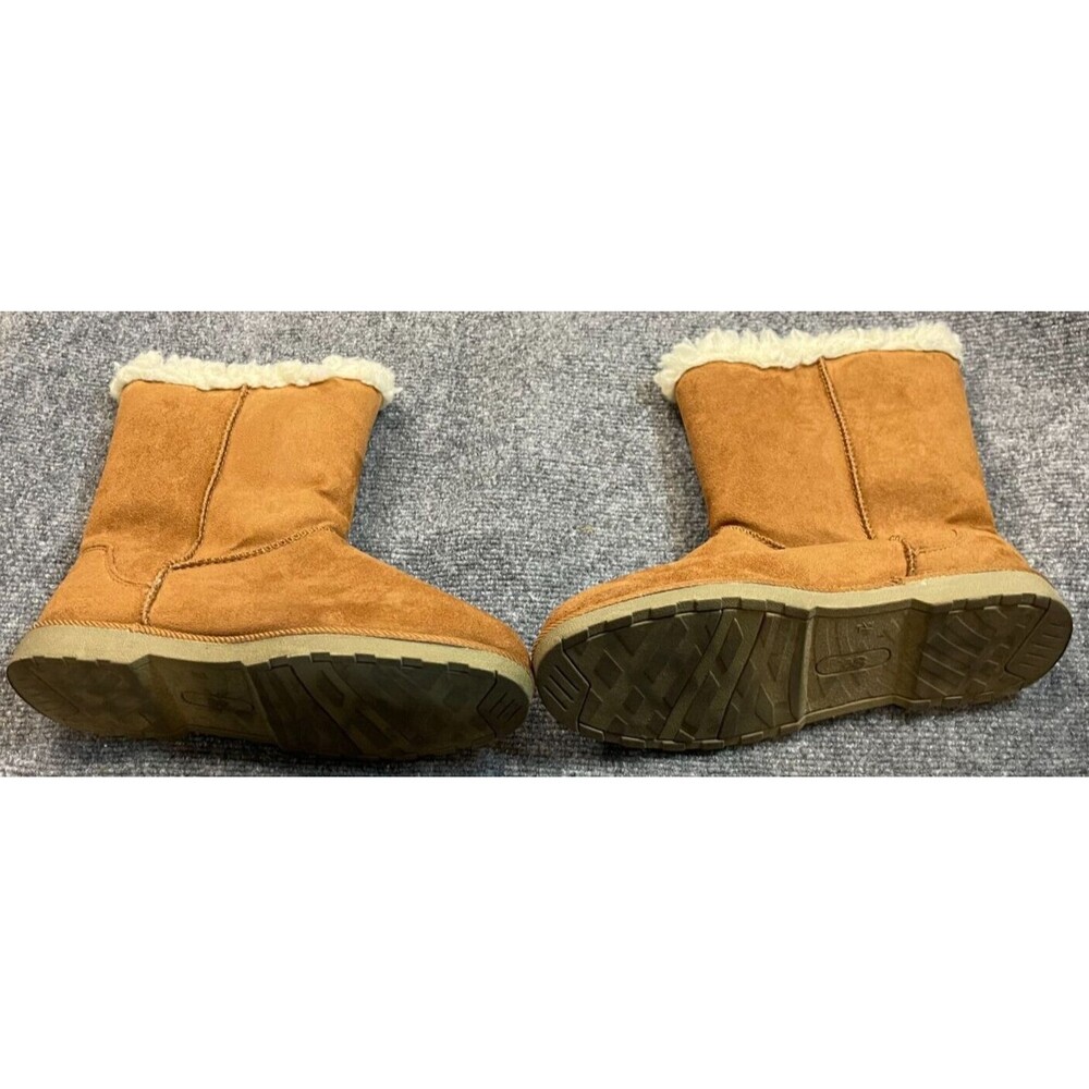 So Boots Faux Fur Lined Women Size 7.5 Suede Brown Ankle Height